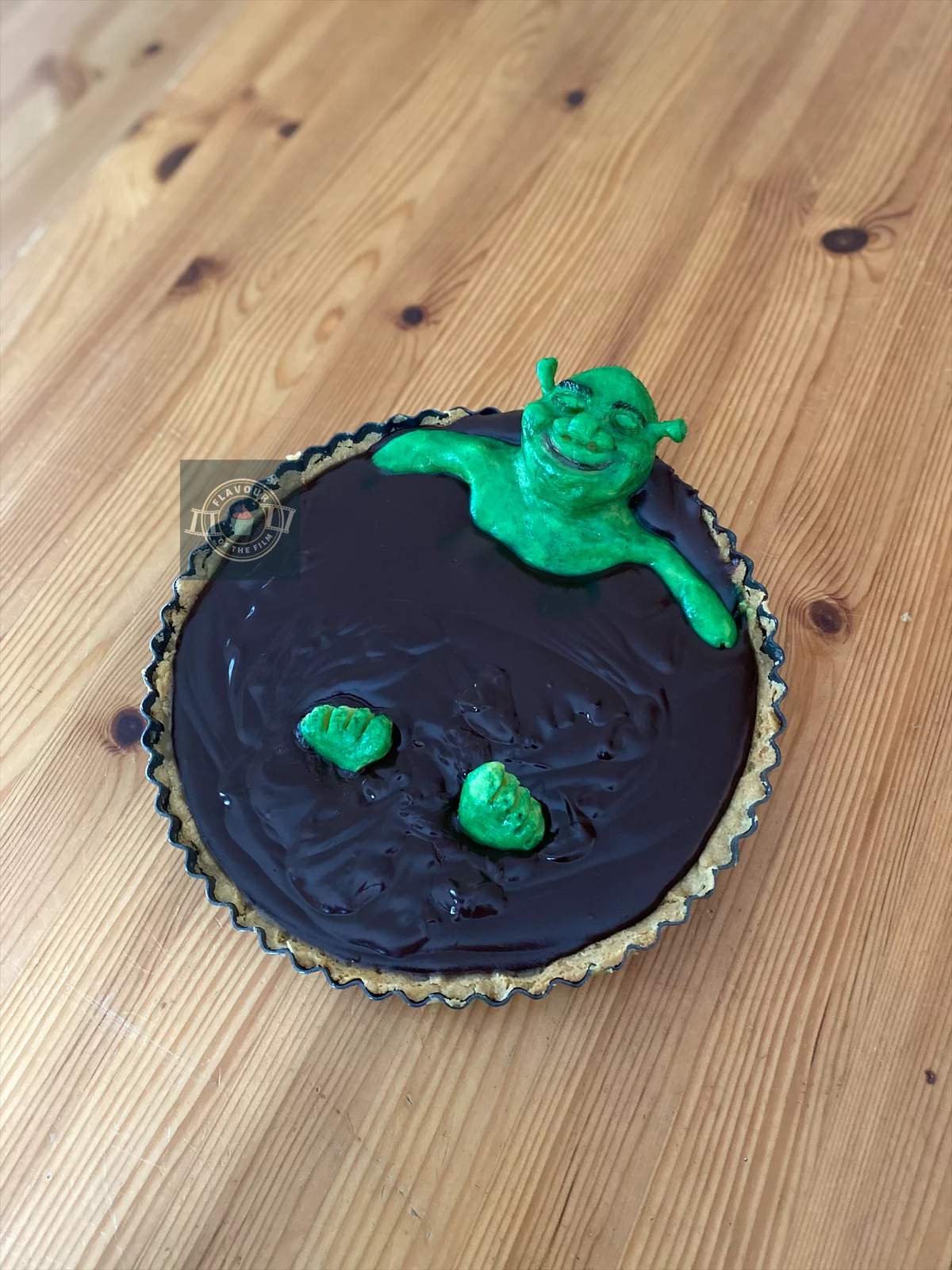 Shrek Mud Bath Chocolate and Caramel Tart