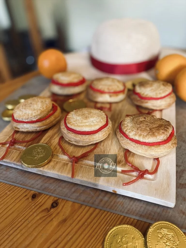 Straw hat shaped puff pastries inspired by One Piece.