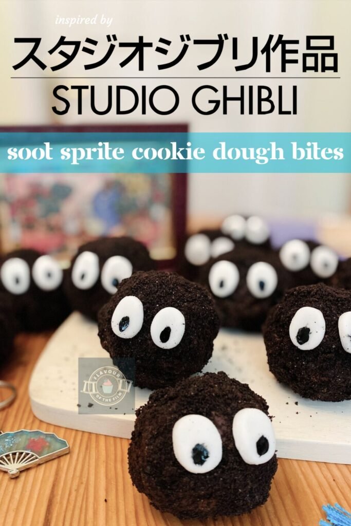 Chocolate covered cookie dough bites soot sprites image pin for Pinterest.