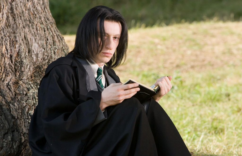 Young Snape reading by the tree on the grounds of Blenheim Palace.