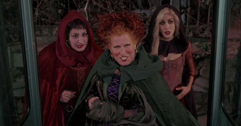 The Sanderson sisters about to board a bus.