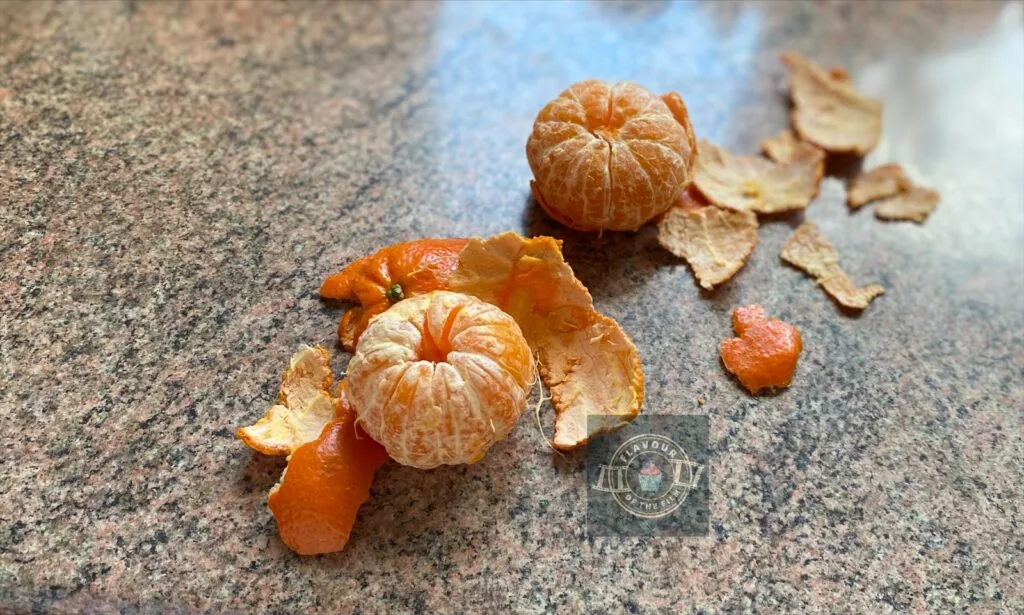 Peeled clementines.