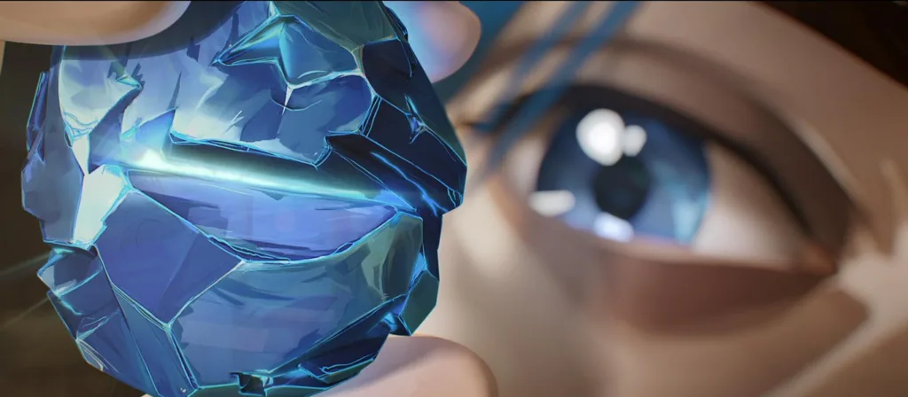 Hextech crystal in Powder's hand.