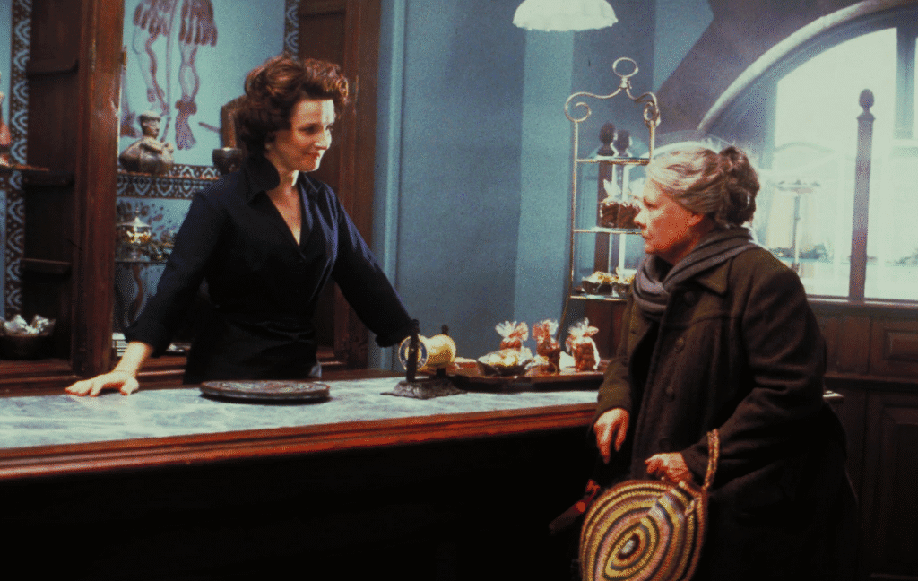 In the chocolate shop.