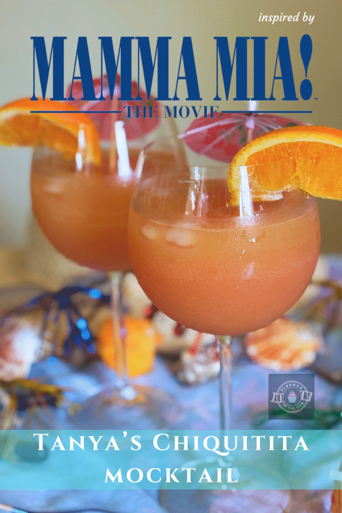 Mamma Mia! party mocktail pin for Pinterest.