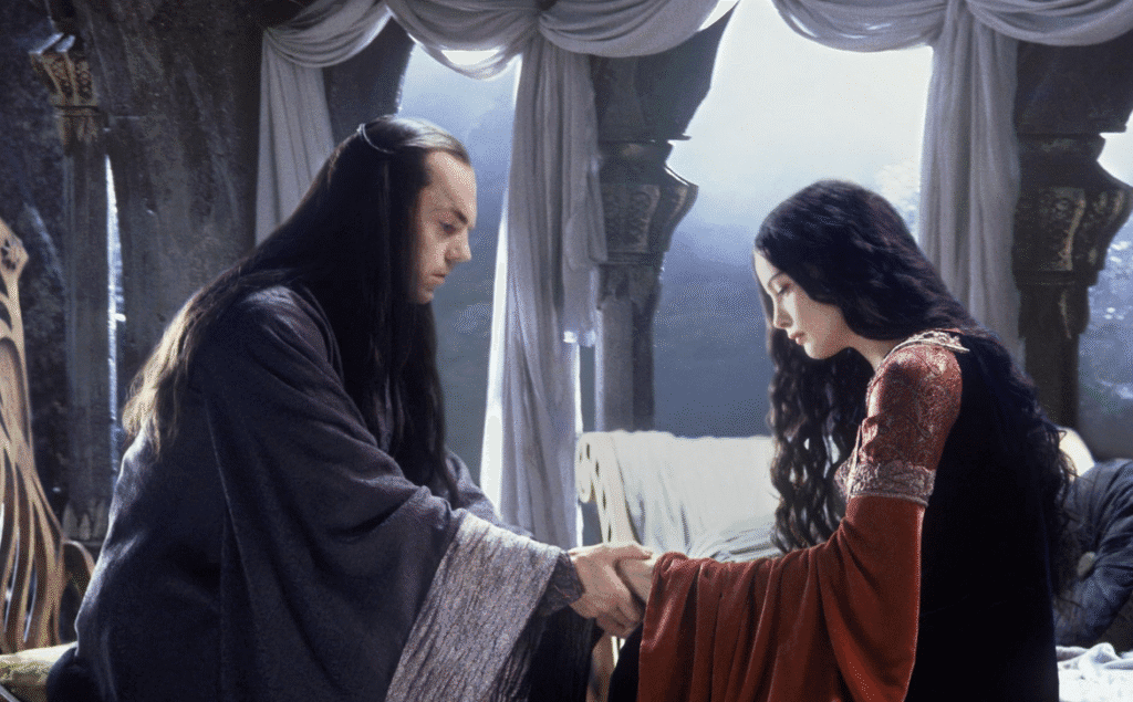 Elrond and Arwen discussing her future.